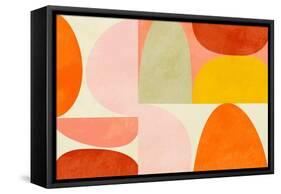 Warm Pastel Geometry-Ana Rut Bre-Framed Stretched Canvas