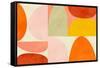 Warm Pastel Geometry-Ana Rut Bre-Framed Stretched Canvas