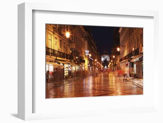 Warm Summer's Night on the Cobbled Rua Augusta-Stuart Forster-Framed Photographic Print