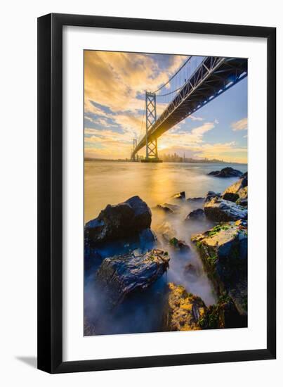 Warm Sunset Bay View San Francisco, Under Bay Bridge-Vincent James-Framed Photographic Print