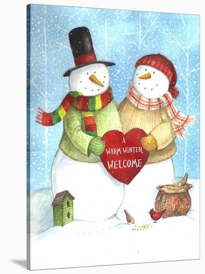 Warm Welcome Snowman-Melinda Hipsher-Stretched Canvas