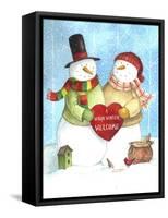 Warm Welcome Snowman-Melinda Hipsher-Framed Stretched Canvas