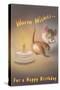 Warm Wishes for a Happy Birthday, Mouse and Candle-null-Stretched Canvas