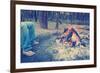 Warming Feet by Campfire Instagram Style-THPStock-Framed Photographic Print