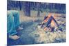 Warming Feet by Campfire Instagram Style-THPStock-Mounted Photographic Print