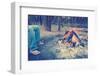 Warming Feet by Campfire Instagram Style-THPStock-Framed Photographic Print