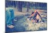 Warming Feet by Campfire Instagram Style-THPStock-Mounted Photographic Print