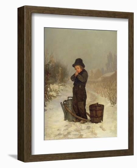 Warming His Hands, 1867-Henry Bacon-Framed Giclee Print