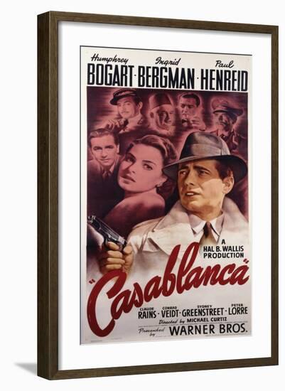 Warner Brothers Poster for the Film 'Casablanca', 1942-null-Framed Giclee Print