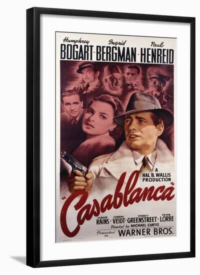 Warner Brothers Poster for the Film 'Casablanca', 1942-null-Framed Giclee Print