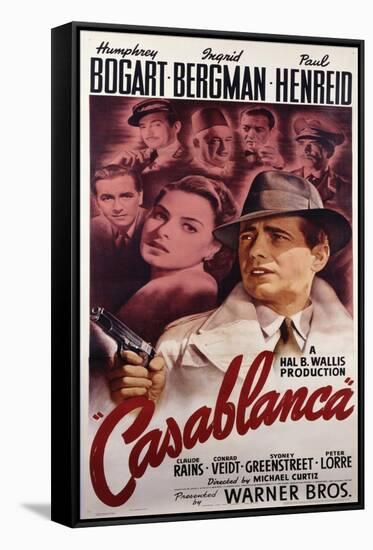 Warner Brothers Poster for the Film 'Casablanca', 1942-null-Framed Stretched Canvas