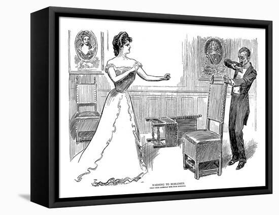 Warning, 1900-Charles Dana Gibson-Framed Stretched Canvas