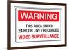 Warning Area Under Video Surveillance-null-Framed Art Print