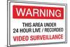 Warning Area Under Video Surveillance-null-Mounted Poster