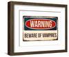 Warning - Beware of Vampires-null-Framed Art Print
