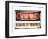 Warning - Beware of Vampires-null-Framed Art Print