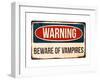 Warning - Beware of Vampires-null-Framed Art Print