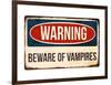 Warning - Beware of Vampires-null-Framed Art Print