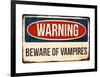 Warning - Beware of Vampires-null-Framed Art Print