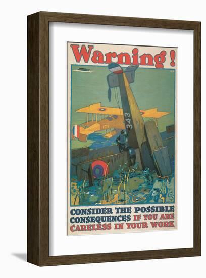 Warning! Consider The Possible Consequences If You Are Careless In Your Work-L^n^ Britton-Framed Art Print