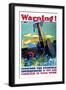 Warning; Don't Be Careless-null-Framed Art Print