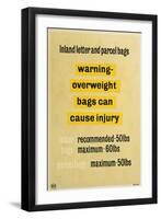 Warning Overweight Bags Can Cause Injury-null-Framed Art Print