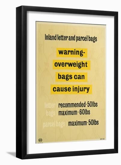 Warning Overweight Bags Can Cause Injury-null-Framed Art Print