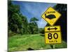 Warning Road Sign for Cassowaries Near Mission Beach, Northeast Coast of Queensland, Australia-Robert Francis-Mounted Photographic Print