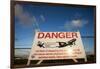 Warning Sign Near St. Maarten Airport, Netherlands Antilles-Paul Souders-Framed Photographic Print