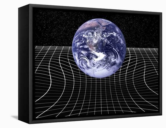 Warped Space-time Due To Gravity-Victor De Schwanberg-Framed Stretched Canvas