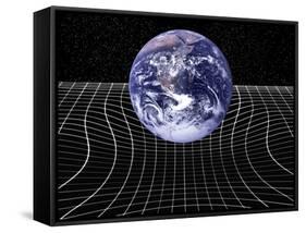 Warped Space-time Due To Gravity-Victor De Schwanberg-Framed Stretched Canvas