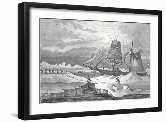 Warping Through the Ice, Pub London 1874-null-Framed Giclee Print