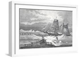 Warping Through the Ice, Pub London 1874-null-Framed Giclee Print