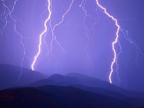 Lightning Striking the Ground-Warren Faidley-Framed Stretched Canvas