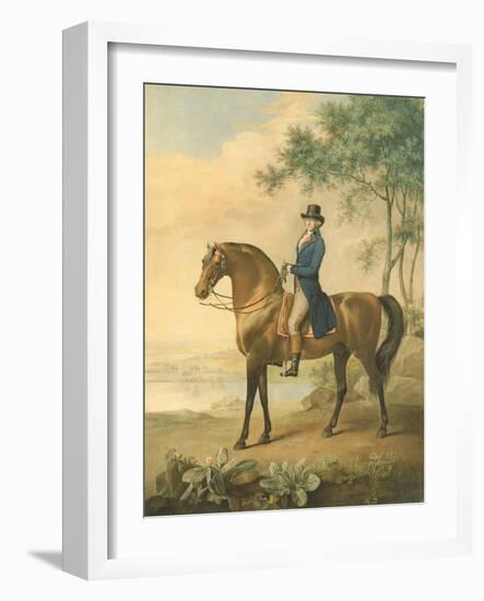 Warren Hastings on His Arabian Horse, 1796 (W/C on Paper)-George Townley Stubbs-Framed Giclee Print