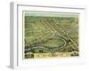 Warren, Ohio - Panoramic Map-Lantern Press-Framed Art Print