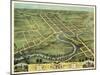 Warren, Ohio - Panoramic Map-Lantern Press-Mounted Art Print