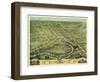 Warren, Ohio - Panoramic Map-Lantern Press-Framed Art Print