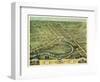 Warren, Ohio - Panoramic Map-Lantern Press-Framed Art Print