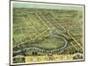 Warren, Ohio - Panoramic Map-Lantern Press-Mounted Art Print