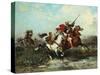 Warring Arab Horsemen, Combats Des Cavaliers Arabes-Georges Washington-Stretched Canvas