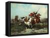 Warring Arab Horsemen, Combats Des Cavaliers Arabes-Georges Washington-Framed Stretched Canvas