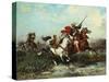 Warring Arab Horsemen, Combats Des Cavaliers Arabes-Georges Washington-Stretched Canvas