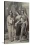 Warrior Accompanied by a Woman Addressing a Priest in the Precincts of a Temple-Edward Francis Burney-Stretched Canvas