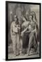 Warrior Accompanied by a Woman Addressing a Priest in the Precincts of a Temple-Edward Francis Burney-Framed Giclee Print