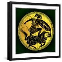 Warrior and Centaur, Illustration from 'Greek Vase Paintings'-English-Framed Giclee Print