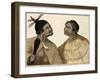 Warrior and His Wife Dressed in Traditional New Zealand Costume-Sydney Parkinson-Framed Giclee Print