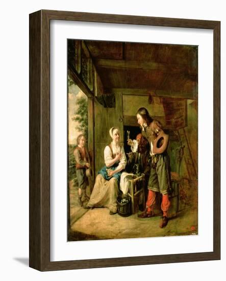 Warrior and Servant, 1653-Pieter de Hooch-Framed Giclee Print