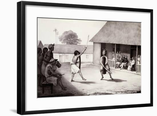 Warrior Dance Performed at Dutch Residence in Buru Island-null-Framed Giclee Print