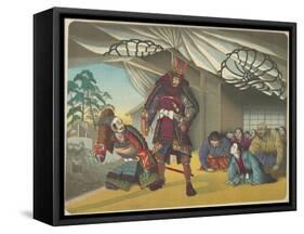 Warrior Departing for a Battle, C. 1880-1899-Kobayashi Kiyochika-Framed Stretched Canvas